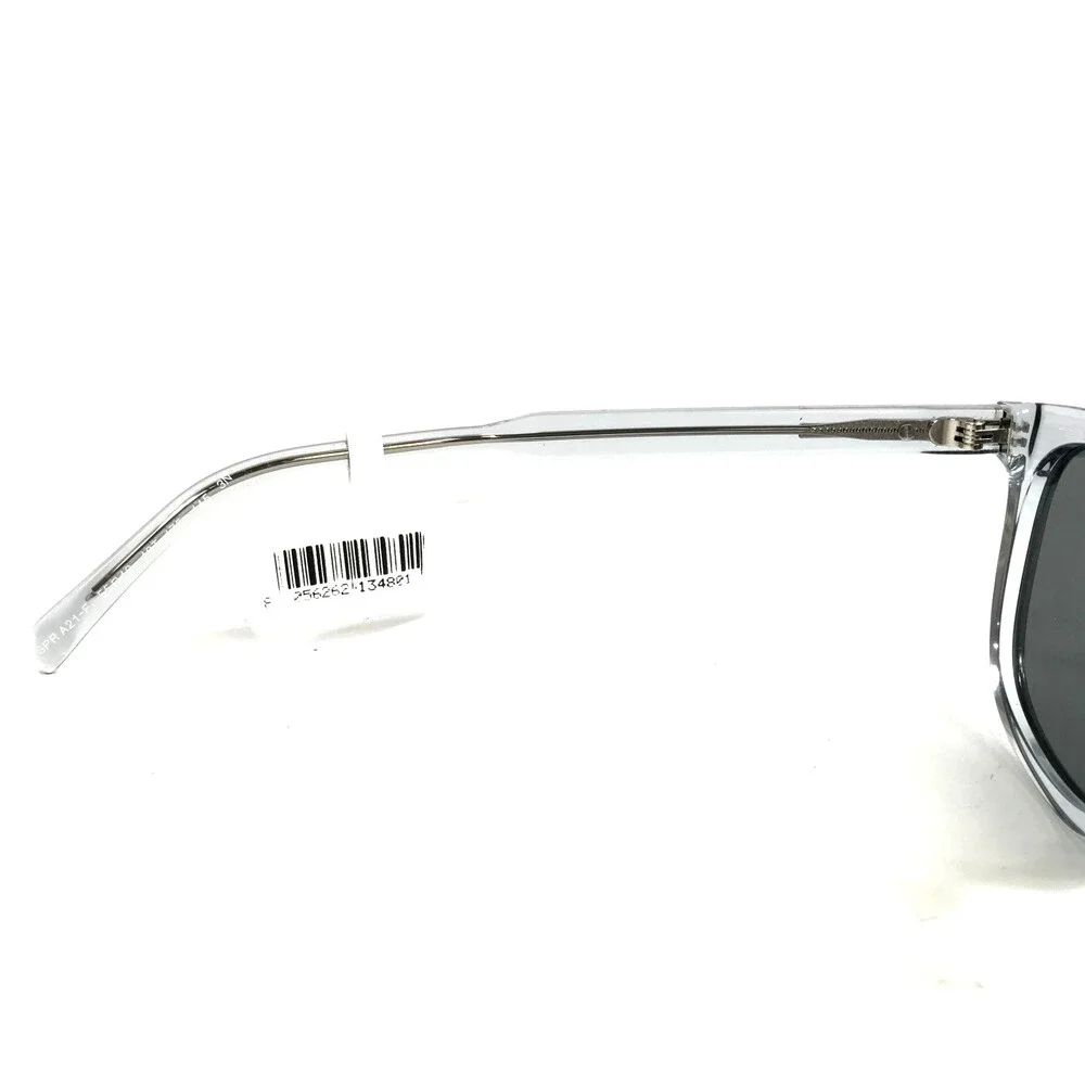 Prada Sunglasses SPRA21 19T-175 Transparent Gray Square Frames with Gray Lenses